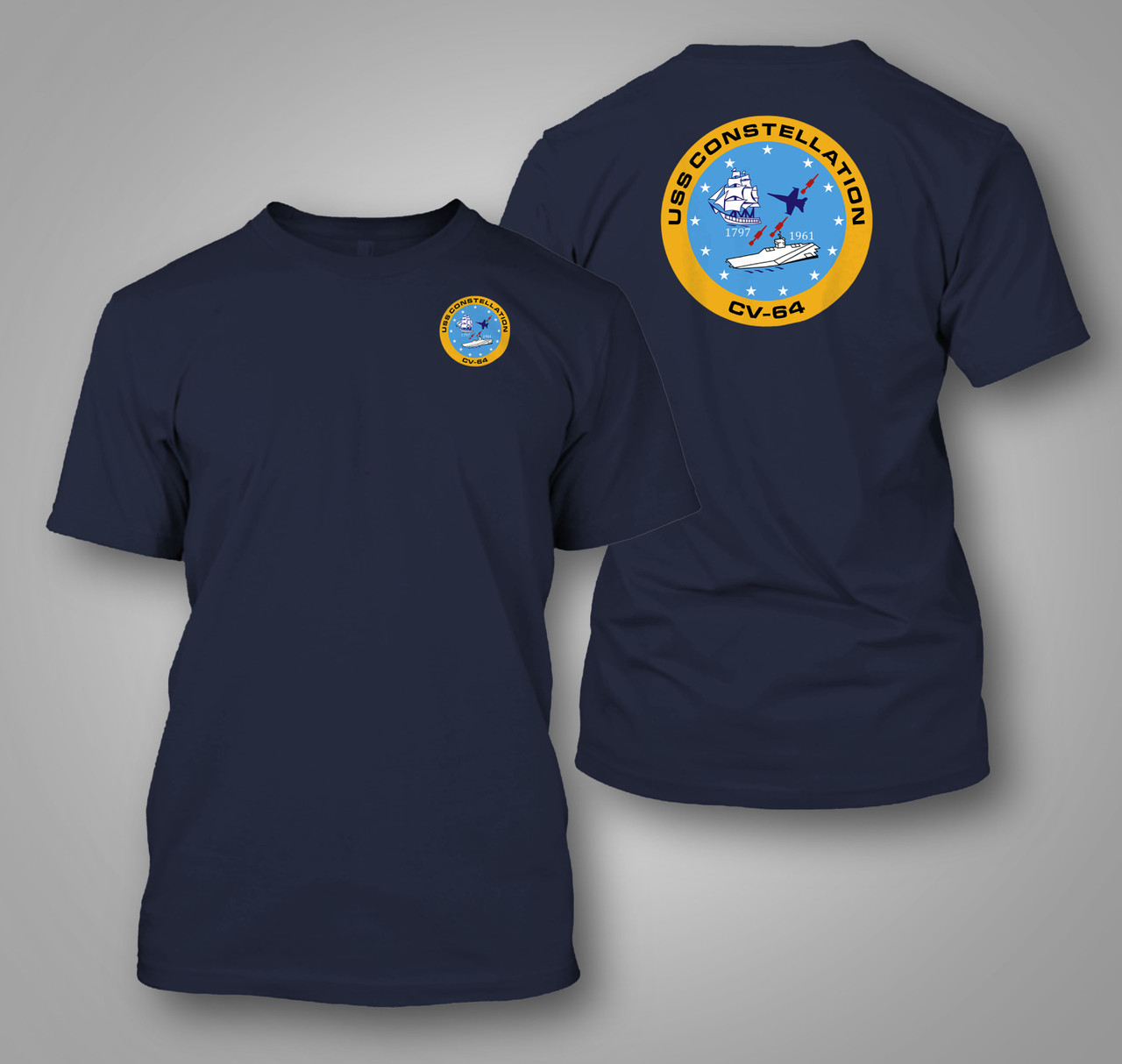 USS Constellation (CV-64) Aircraft Carrier Navy T-Shirt
